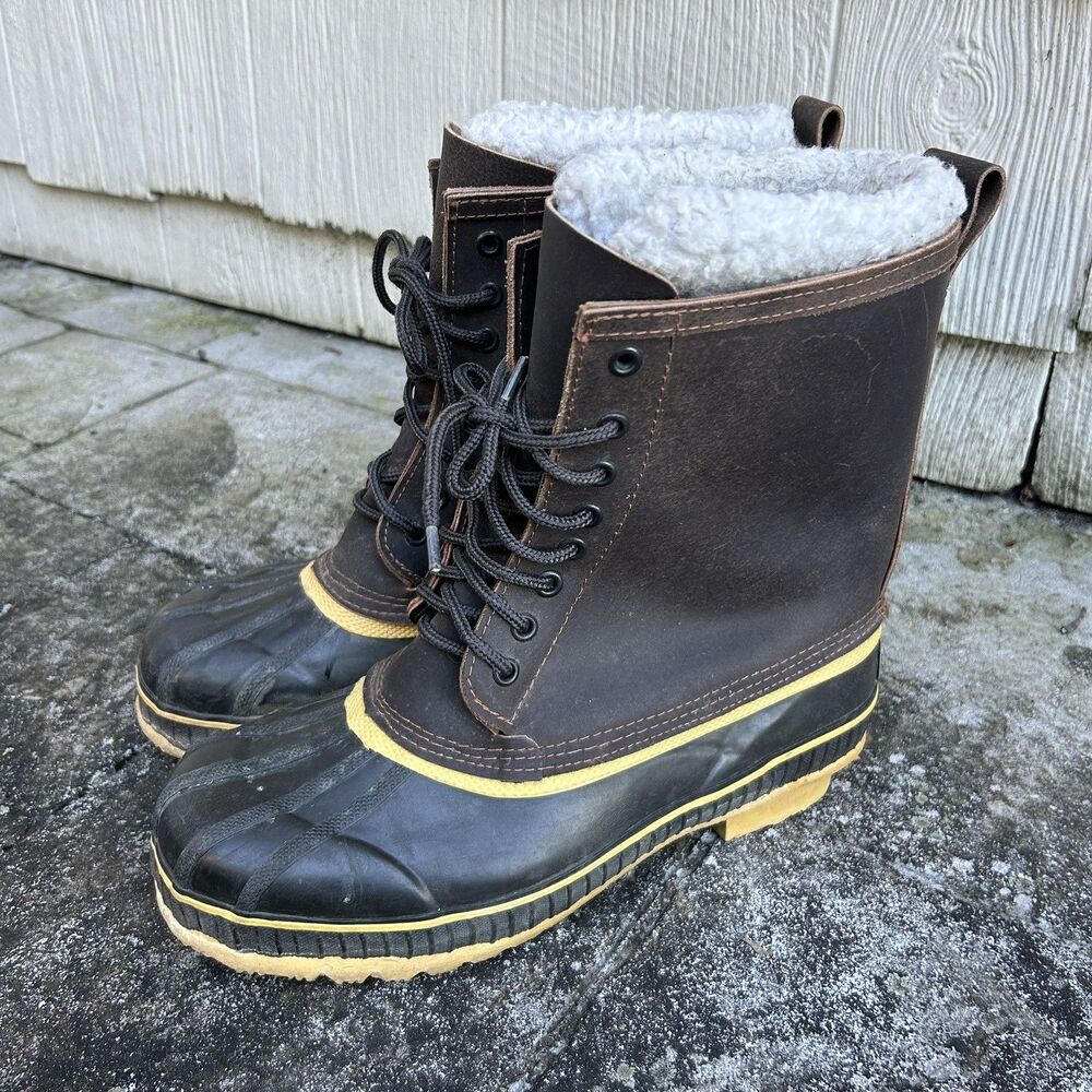 Grand Marais Pac Boots Size 10 Steel Shank Felt Lined Winter Snow Duck Boots
